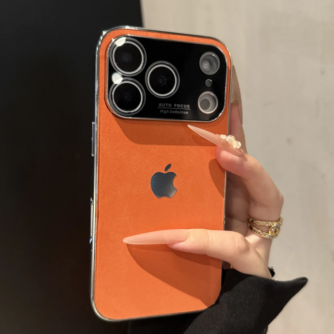 大视窗全包镜头电镀牛仔布适用iPhone17promax手机壳16苹果15新款