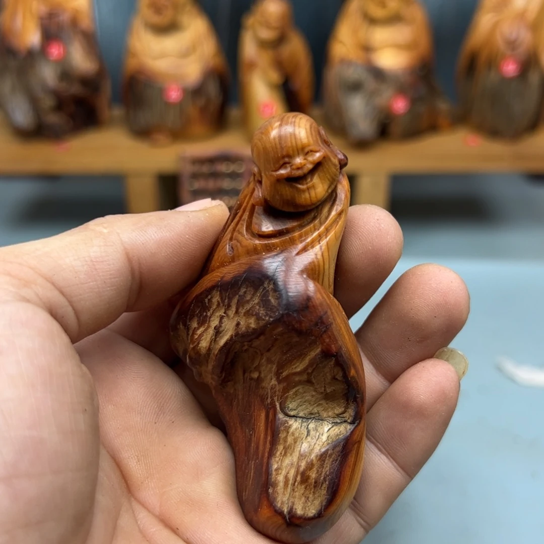 周***木崖柏木摆件手把件