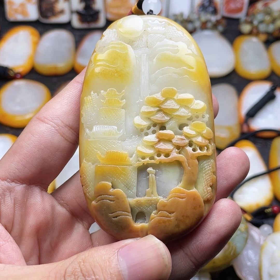 【闪购商品】颈饰未镶嵌和田玉山*辽