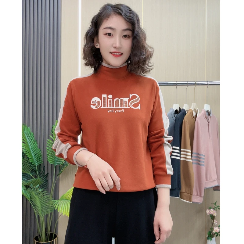 【加厚保暖双面绒】半高领长袖秋冬季打底衫保暖衣