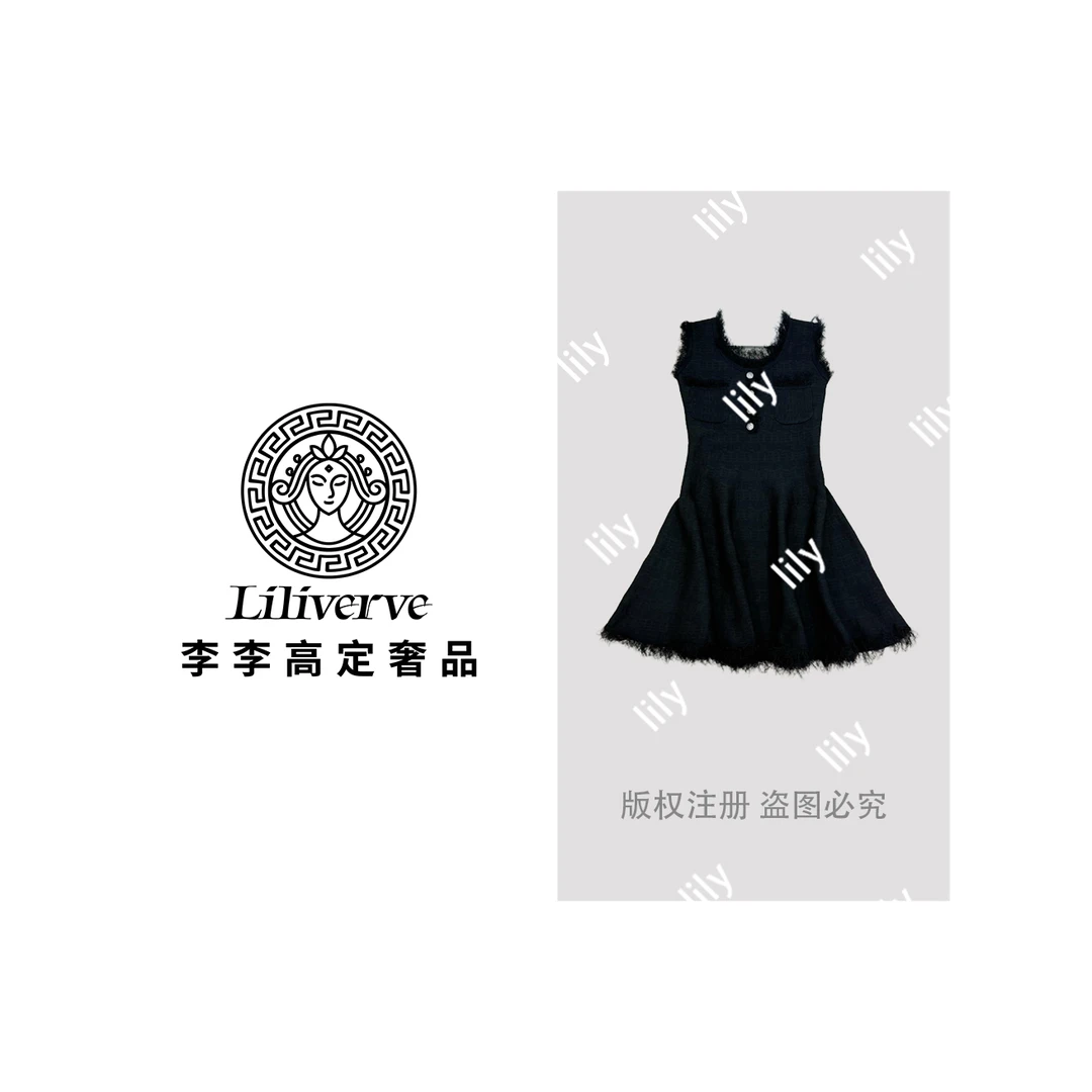 【李李lily】夏季无袖针织连衣裙设计感性感显瘦气质 693
