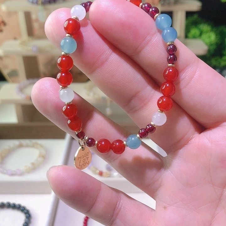 银S925镶嵌手链烟晶
