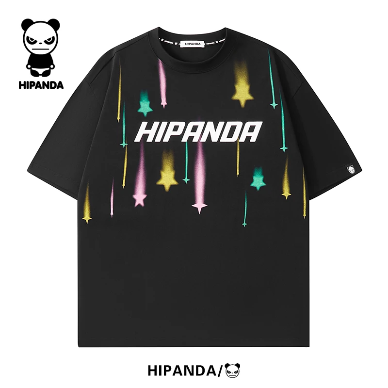 HiPanda夏季短袖夏季彩绘印花短袖T恤休闲印花上衣半袖宽松