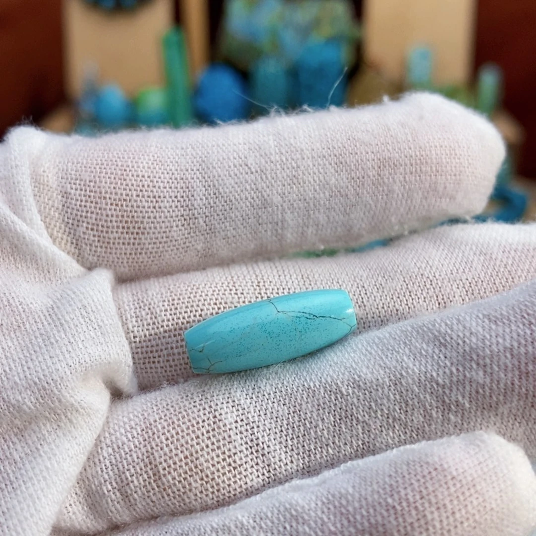 定制绿松石高瓷雨点松桶珠