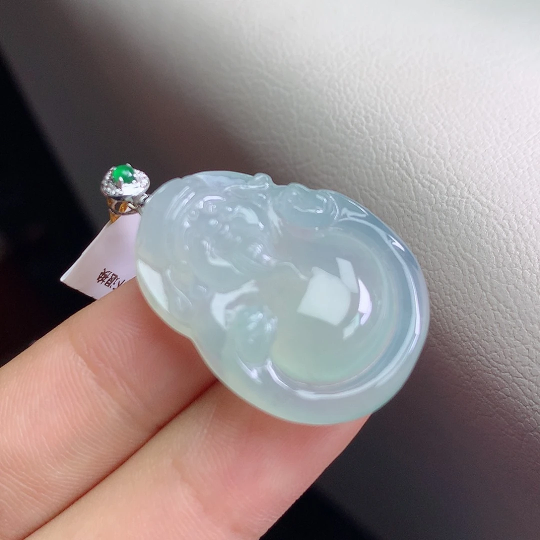 【闪购商品】翡翠18K金镶嵌颈饰翡翠吊坠