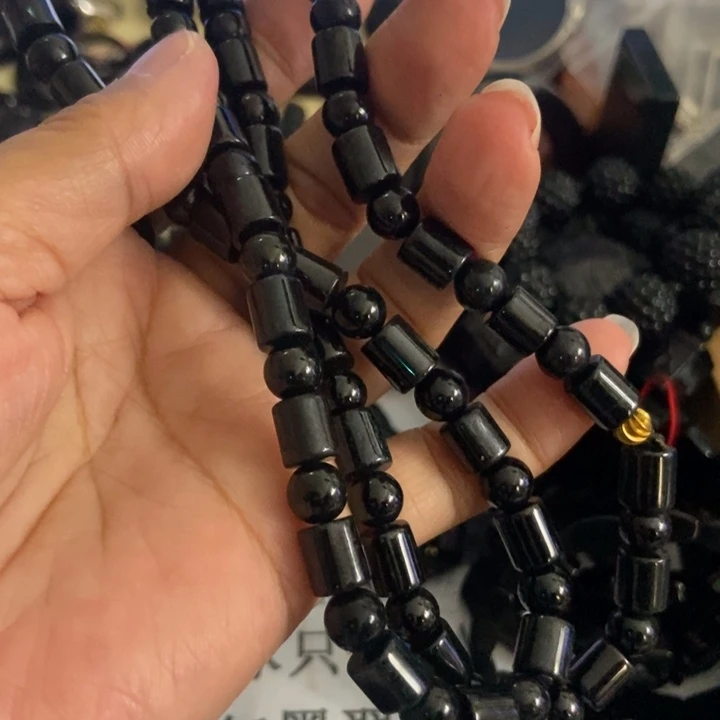 翡翠未镶嵌手链墨翠7