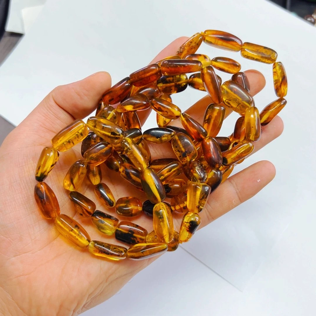 虫珀手链未镶嵌琥珀 随形mm+（多样性发其一 ，大小随机）