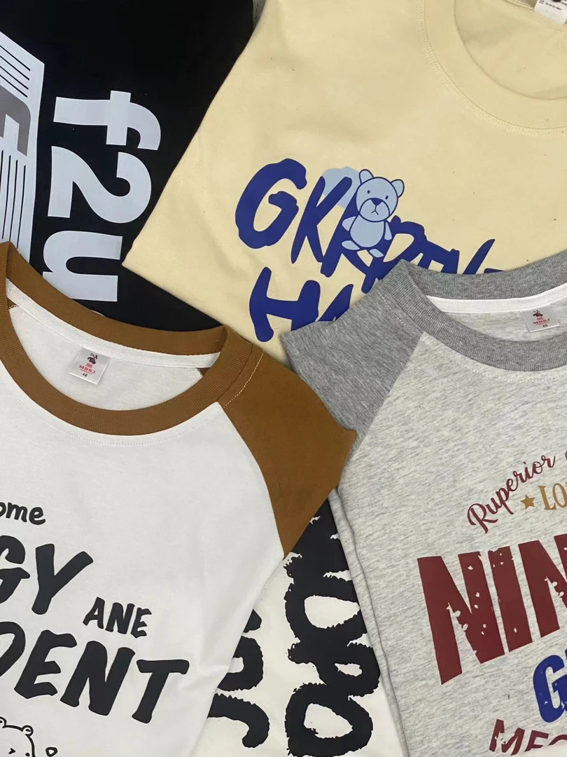 【B101-B175】重磅纯棉宽松字母印花短袖T恤