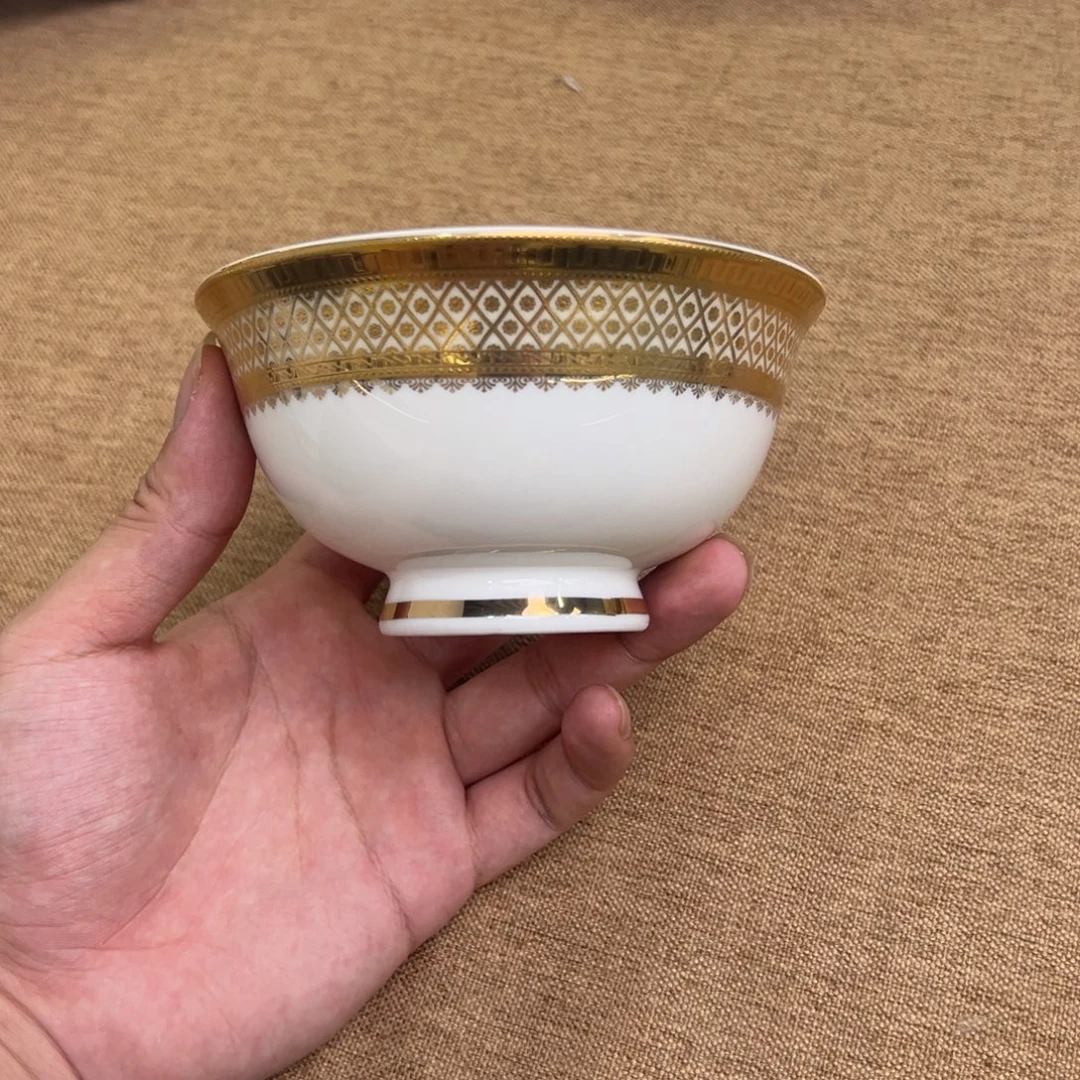 瓷片4.75寸高脚碗四个一单打包