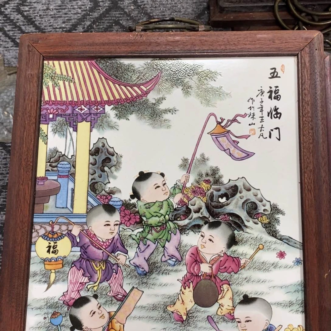瓷片37*28厘米景德镇瓷板画柴窑烧制
