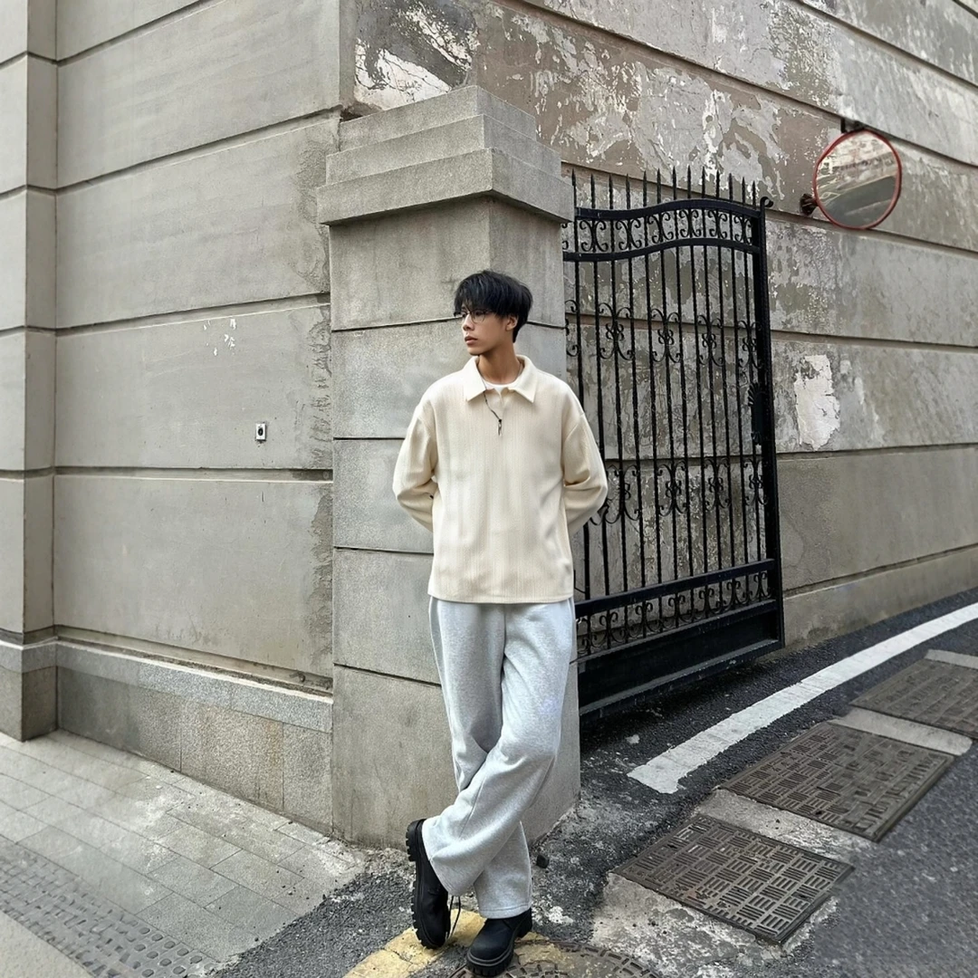 美式休闲麦穗纹提花重磅卫衣男2025新款春季潮牌套头宽松外套上衣