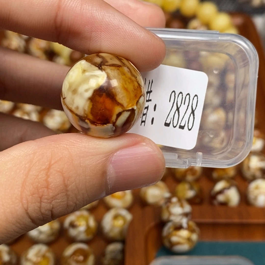 沁色蜜蜡未镶嵌2828