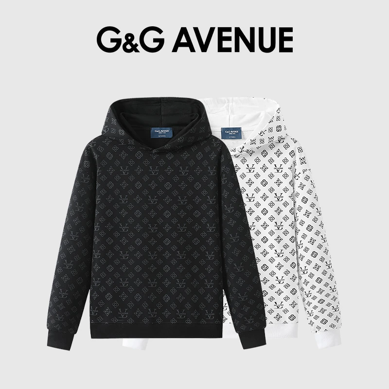 法国G&G AVENUE经典基础连帽卫衣春秋休闲男女同款上衣-GW2524169