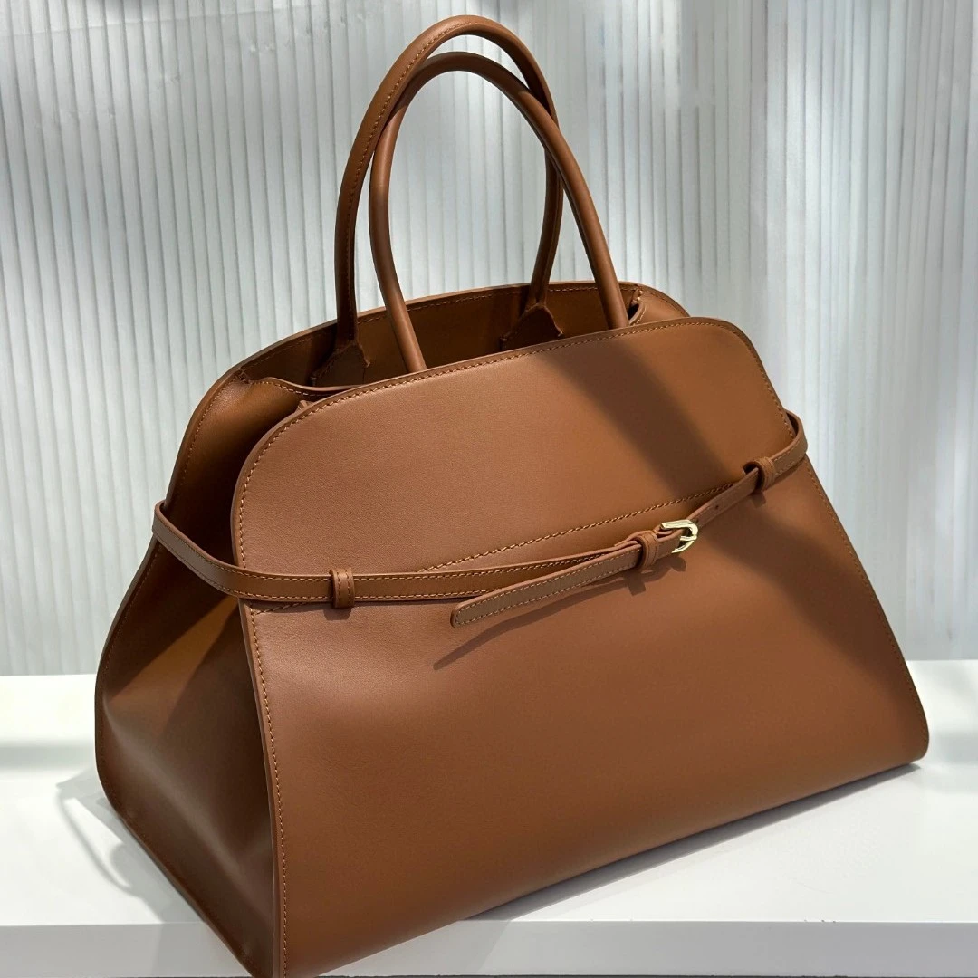 高订制无LG简约轻奢风百搭女士牛皮手提小众斜挎托特大容量女包