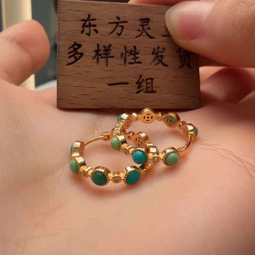 绿松石银S925镶嵌颈饰