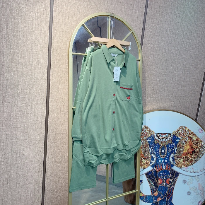 XX091孕妇绿色月子服套装产后M90-130L140XL150
