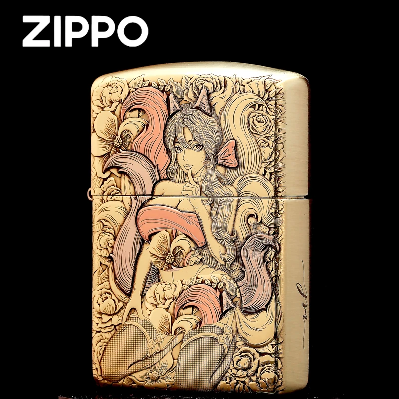 ZIPPO正品打火机/鹰皇九尾狐-黄铜盔甲紫铜镶嵌DY9902TZ【林子】