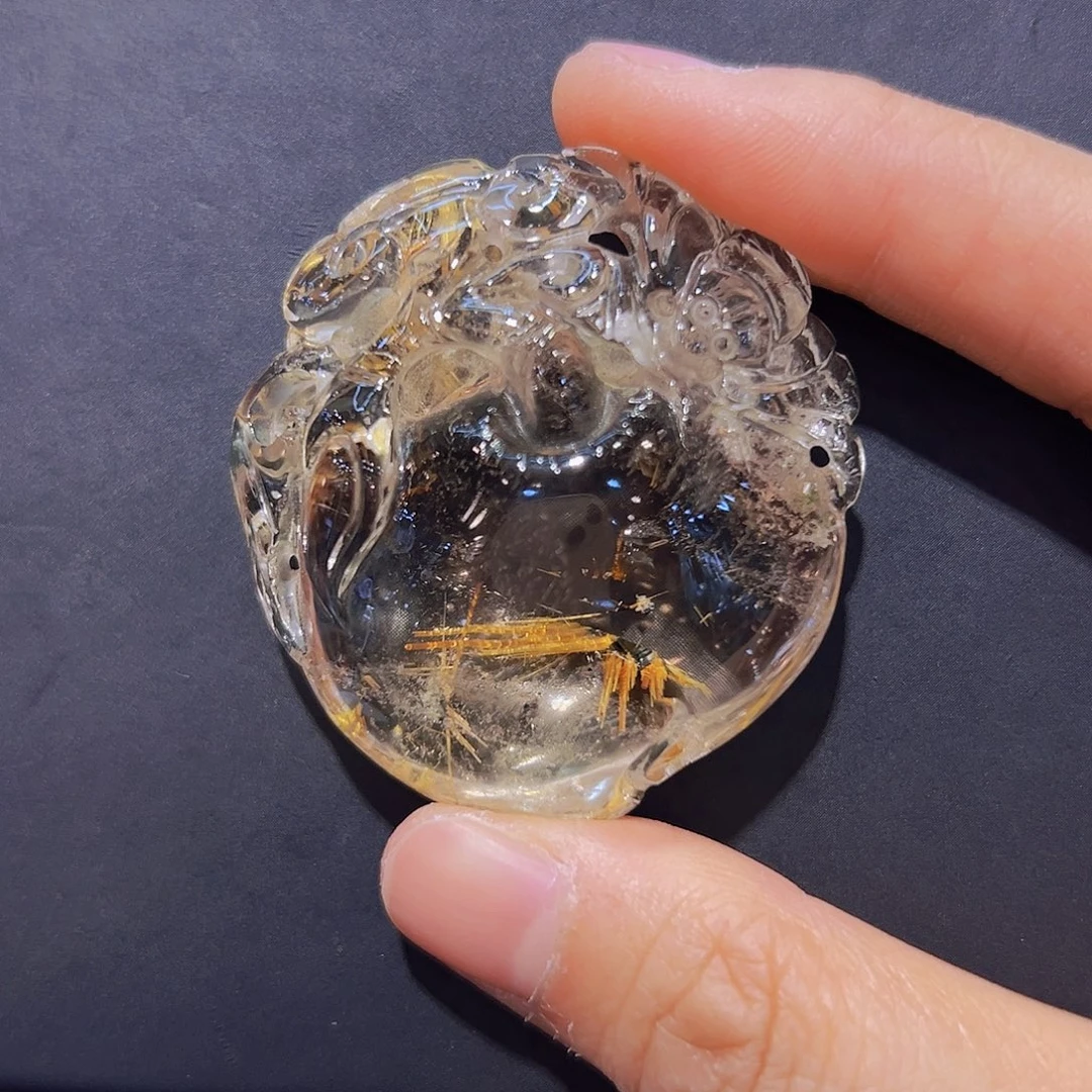 发晶颈饰未镶嵌吊坠（钛晶）