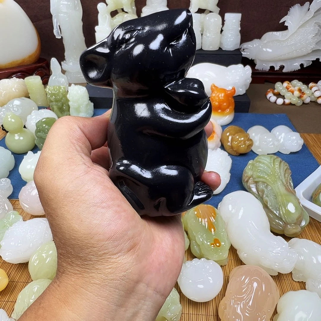 石材种****?手工雕刻老鼠摆件