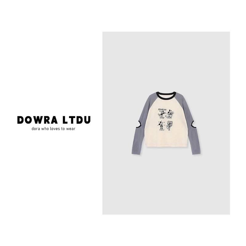 朵拉【】2025年春季新款条纹拼接蕾丝帽衫长袖打底DR-0526