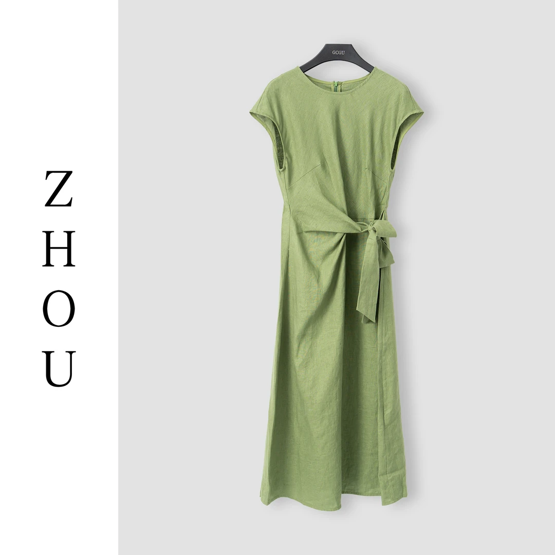 （周哥甄选）绿色连衣裙-23938
