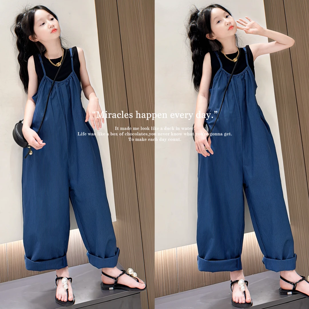 儿童时尚套装洋气时髦女童韩里韩气穿搭背心背带裤子2025新款夏季