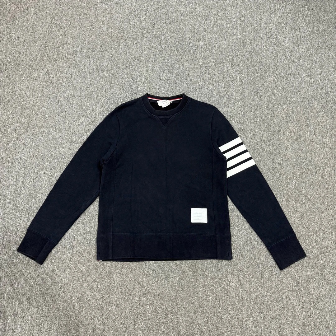 95新 THOMBROWNE 16549415 TB藏蓝色四条纹卫衣 2码95新