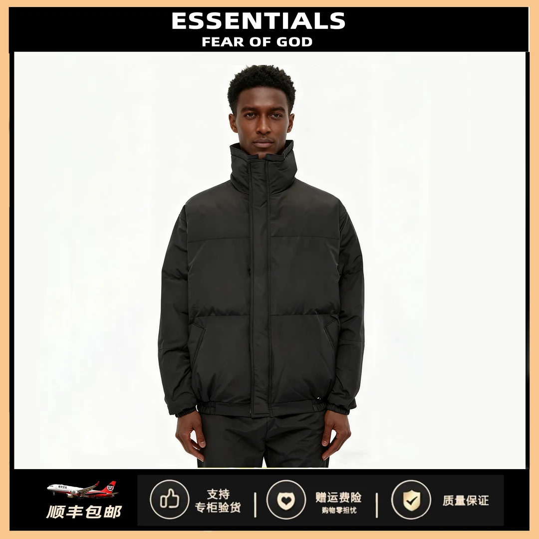 【送袜子2】ESSENTIALS复线棉服秋冬加厚保暖棉衣宽松立领拉链外套