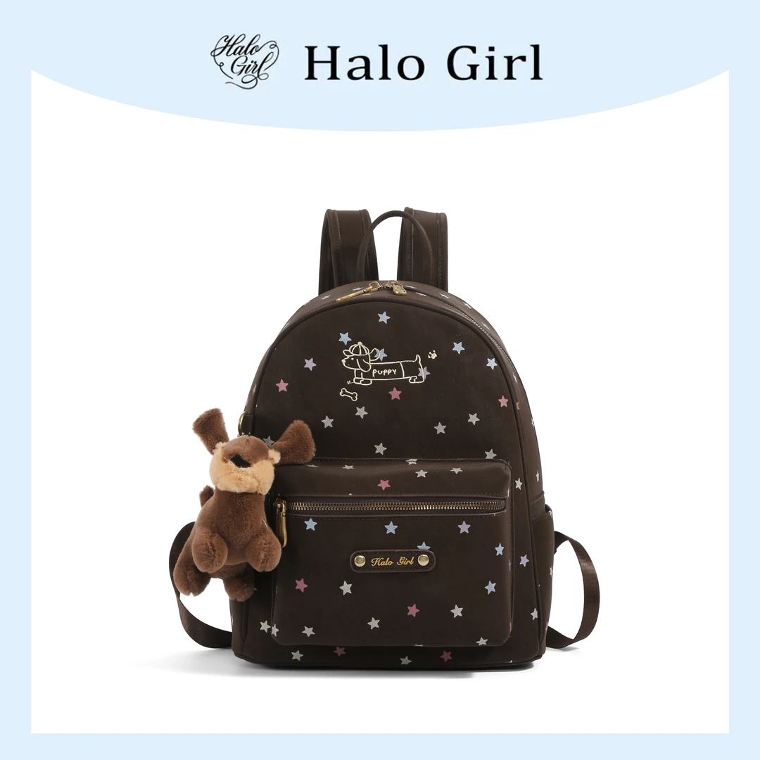 一张同学【长约27宽14高32cm】时尚双肩包C8834咖