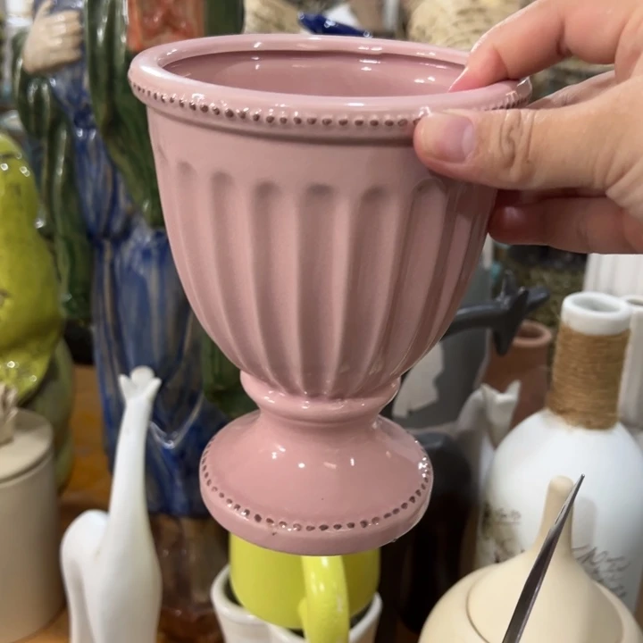 瓷花瓶摆件外贸出口（微瑕）高17口11公分