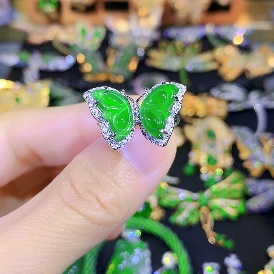 颈饰银S925镶嵌翡翠