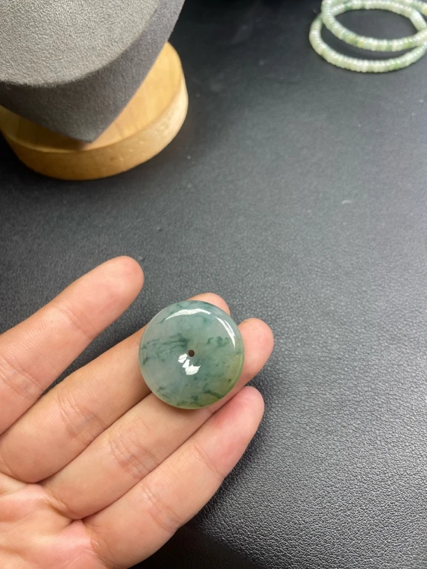 天然翡翠平安扣 黄翡