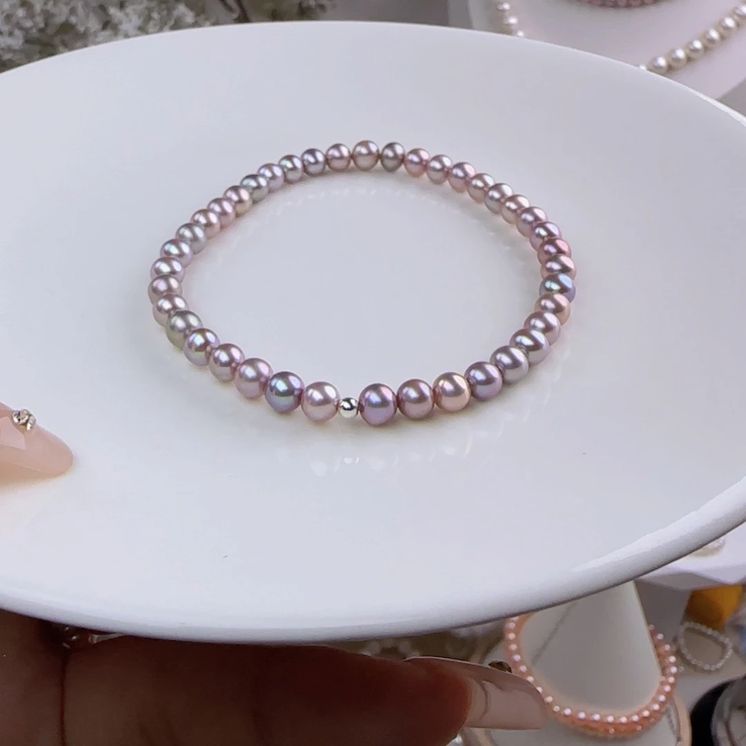 未镶嵌淡水珍珠手绳5mm微微瑕