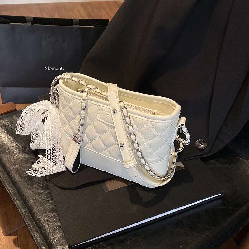 2025新款韩版网红爆款流浪包百搭千金风菱格链条包单肩斜挎小皮包