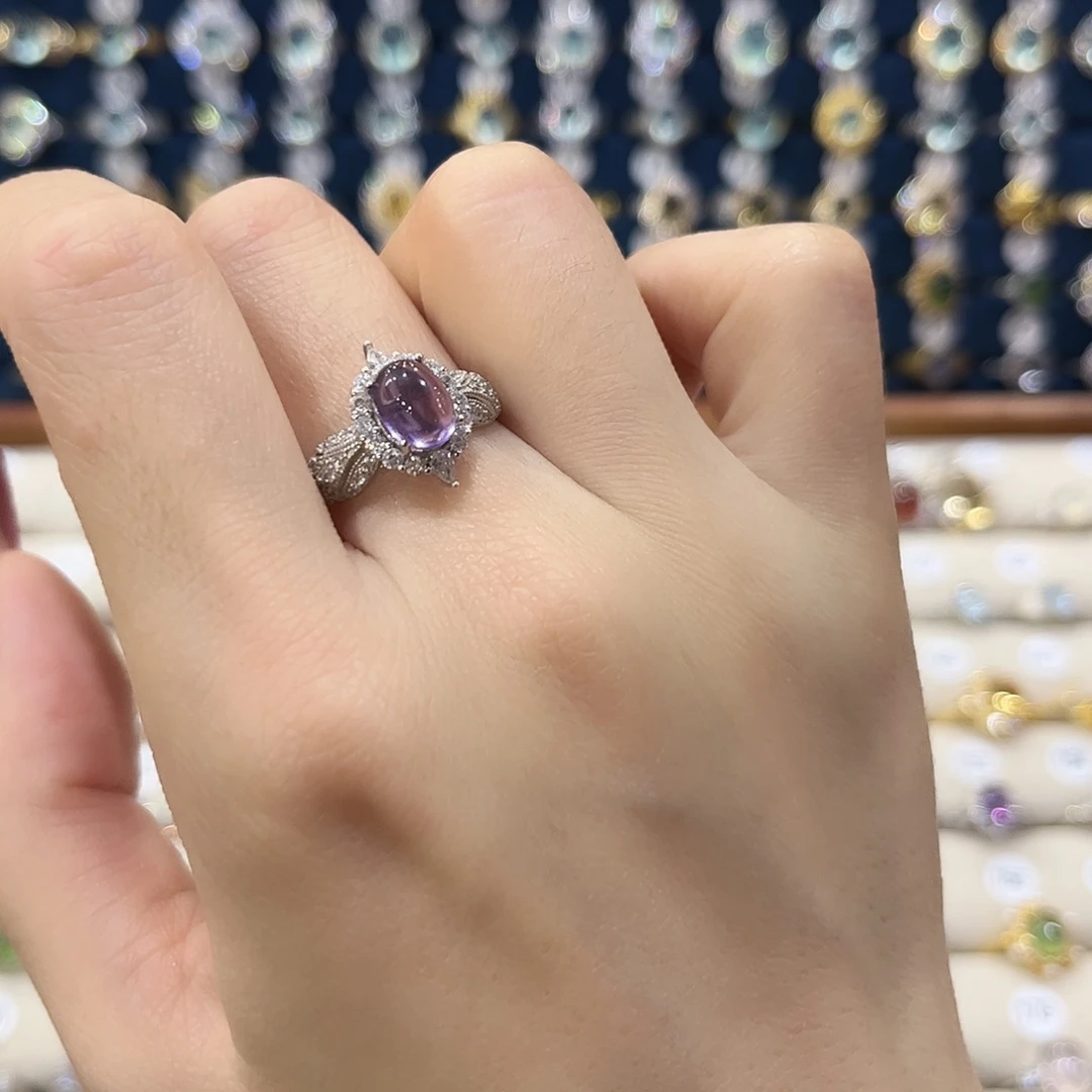 紫晶女款银S925镶嵌戒指