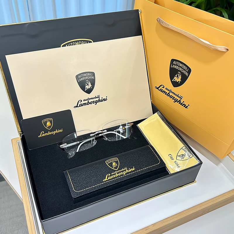 【专柜正品】兰博基尼Automobililamborghi防蓝光无镜框老花镜黑金