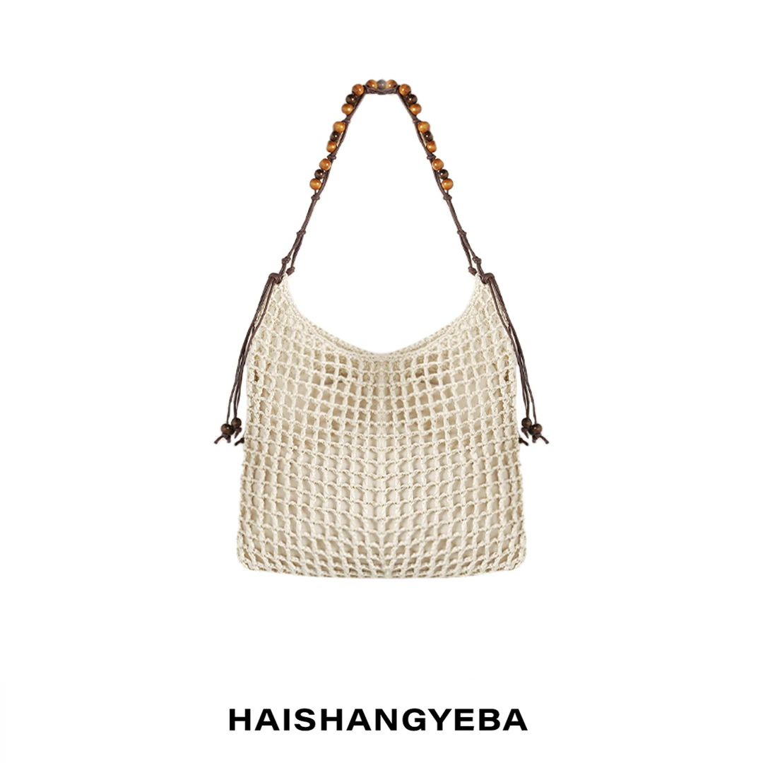 【海上叶爸】新款2025百搭马特草编织单肩可调节长短包