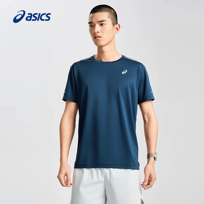 新年战袍ASICS亚瑟士春夏运动T恤男子套头轻量针织圆步短袖T恤