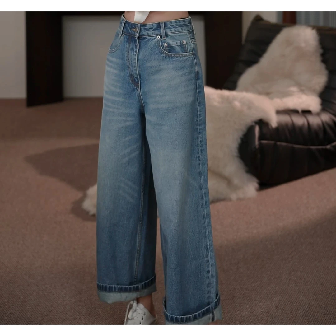 卢尚九分牛仔裤8006