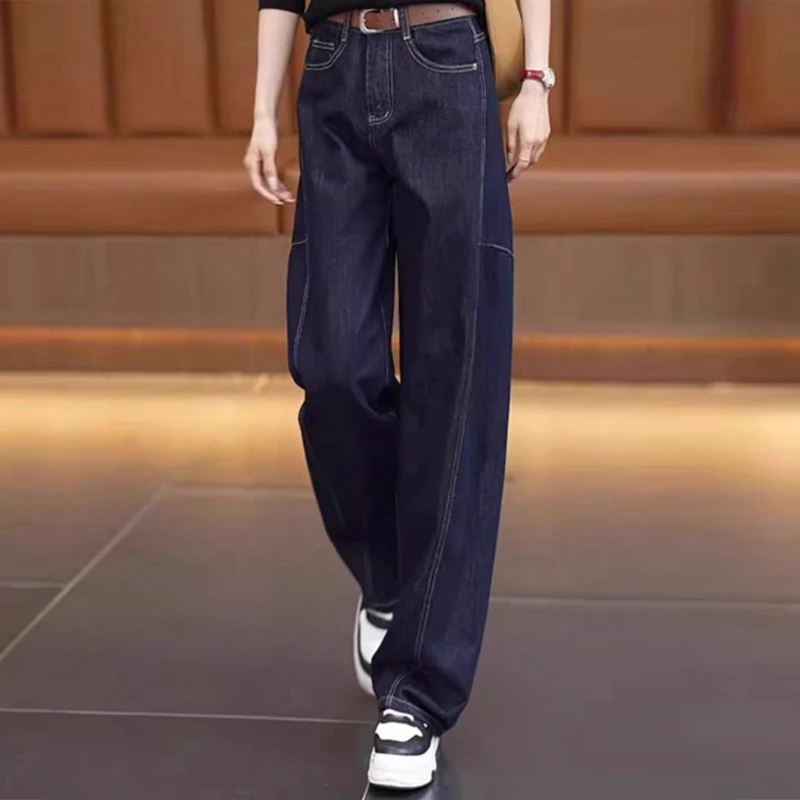 XY 牛仔布加绒加厚弯刀裤裤女冬