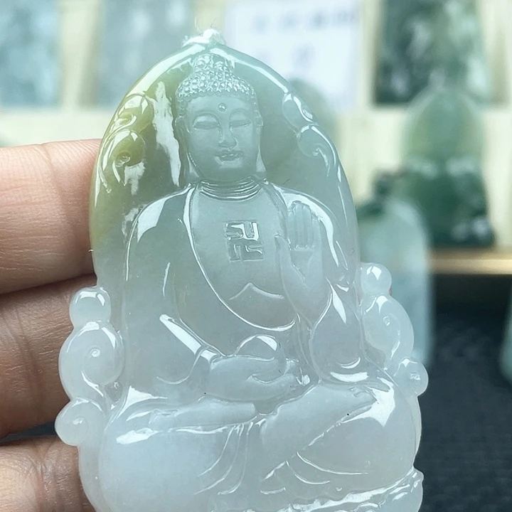 颈饰未镶嵌翡翠天然翡翠阿弥陀佛