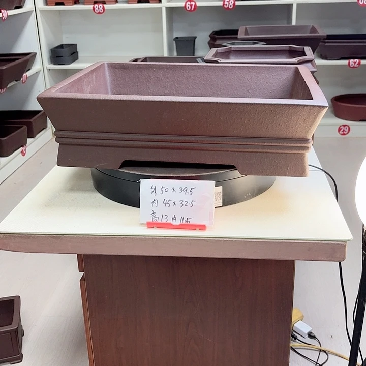 紫砂花盆双中长方