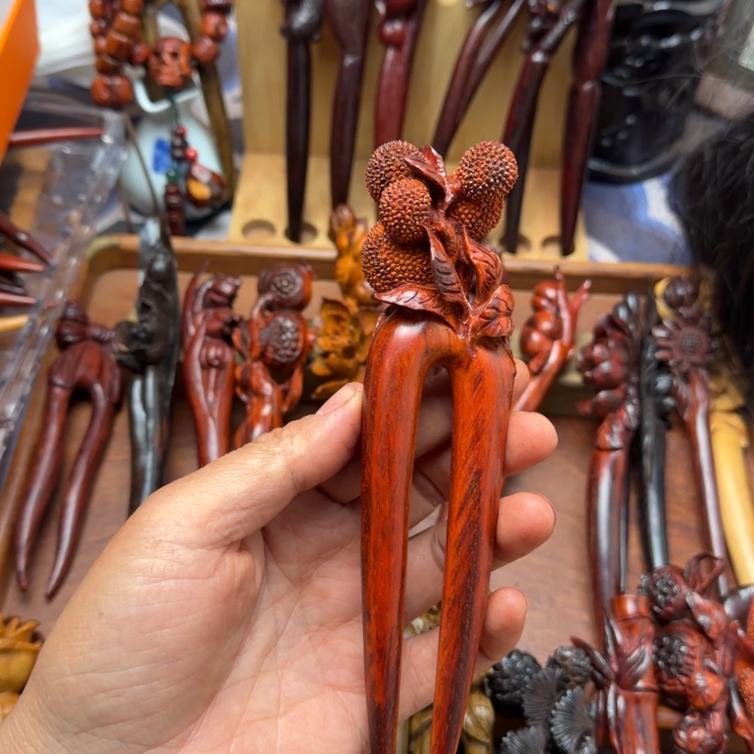 闪***子檀香紫檀（小叶紫檀）小叶紫檀手工杨梅双钗