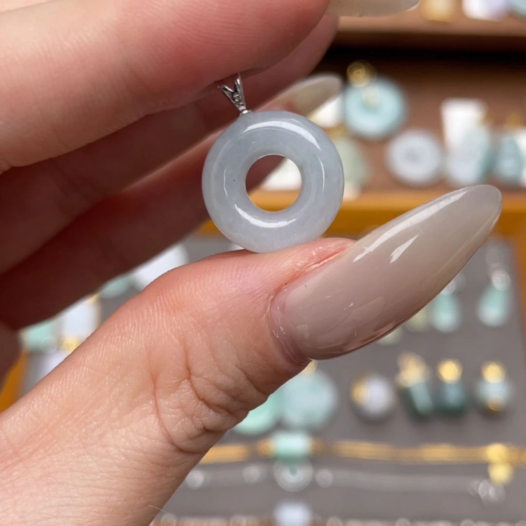 翡翠银S925镶嵌吊坠(不含链)