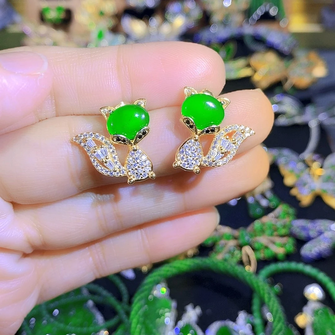 颈饰银S925镶嵌翡翠