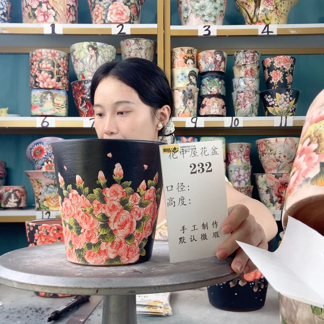 西****景德镇手工花盆232