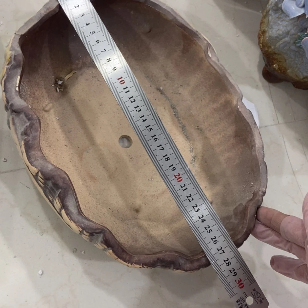 红陶高温陶瓷花盆瑕疵
