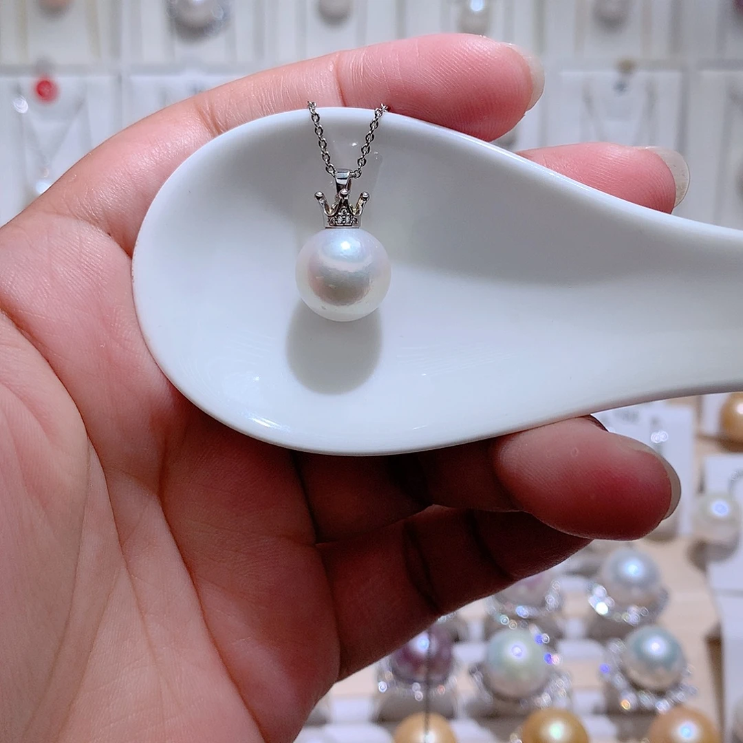 吊坠(赠链)银S925镶嵌淡水珍珠CC微瑕12.2mm