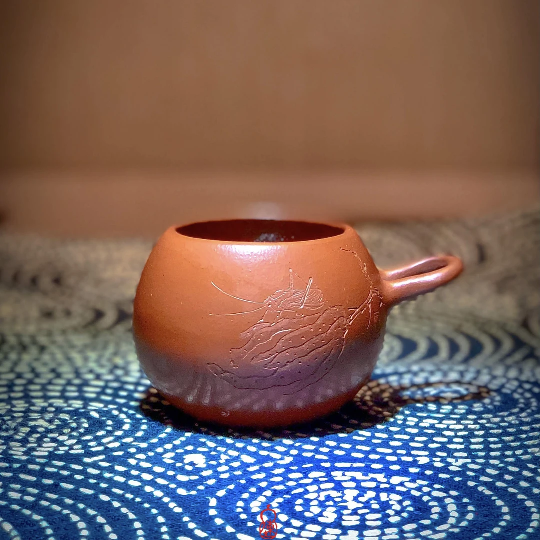 【乐洱杯】探紫寻砂 全手工 小煤窑朱泥 紫砂 主人杯