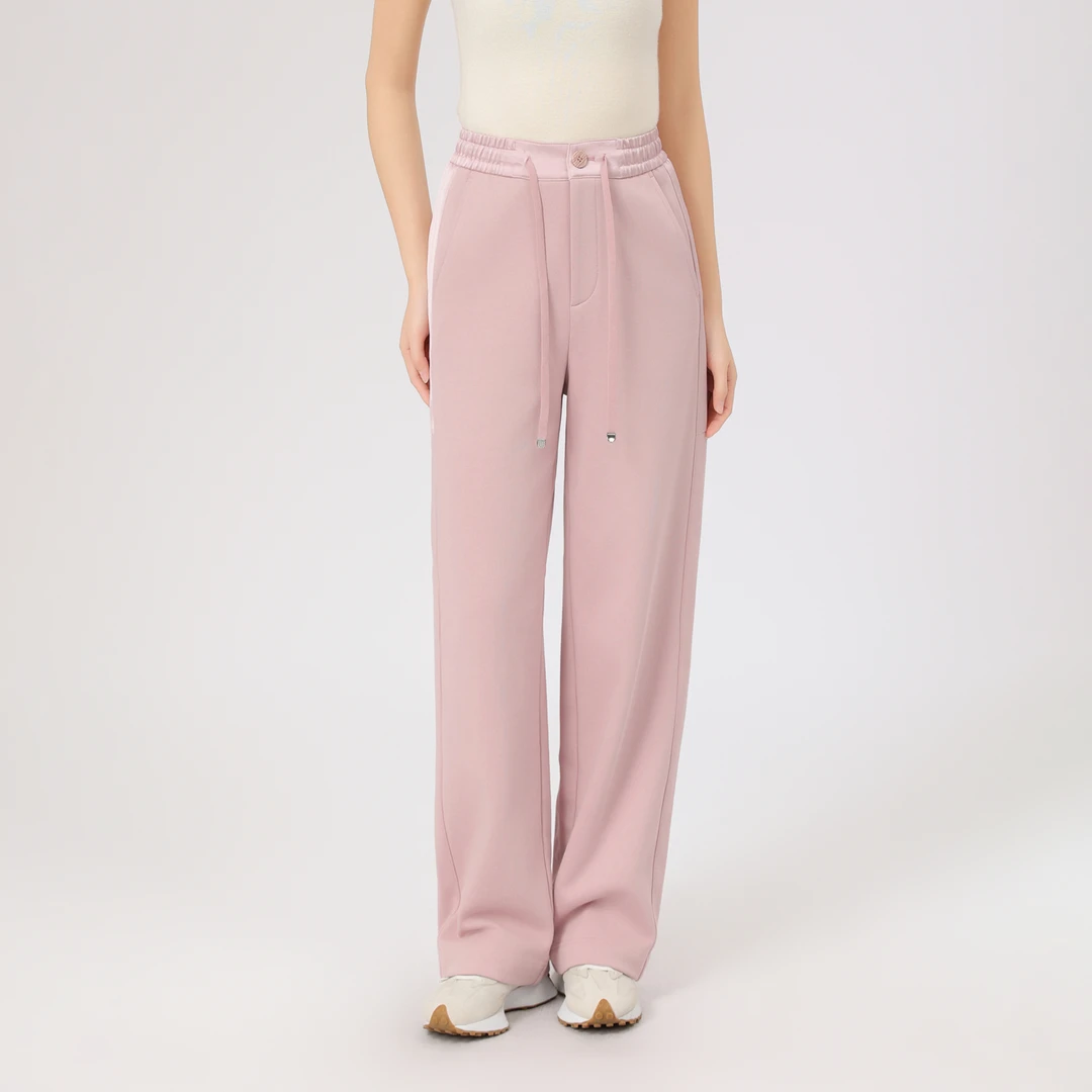 AMASS/阿玛施新款时尚直筒简约时尚百搭松紧腰阔腿休闲裤5100530